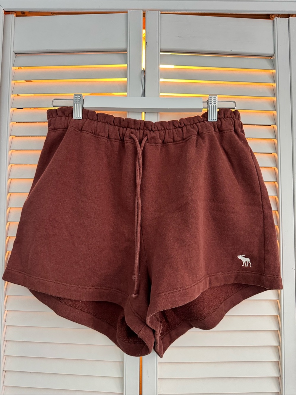 Abercrombie & Fitch Women's Rust Brown Terry Athletic Shorts